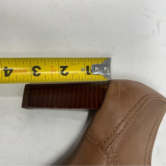 Franco Sarto Izaro Leather Lace Up Oxford Heels Booties Brown Tan Women’s US 8M - Picture 11 of 12